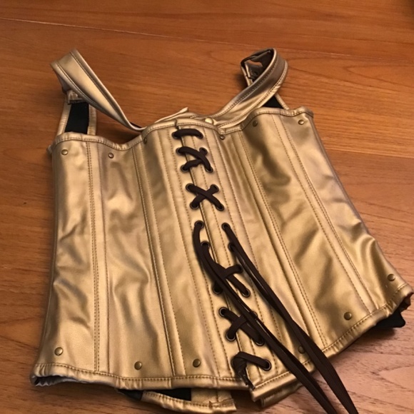 Corset steel-boned underbust in gold - Picture 2 of 5